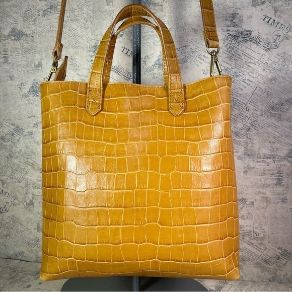 The Zip-Top Small Transport Crossbody: Croc Embossed Leather Edition - Picture 2 of 15